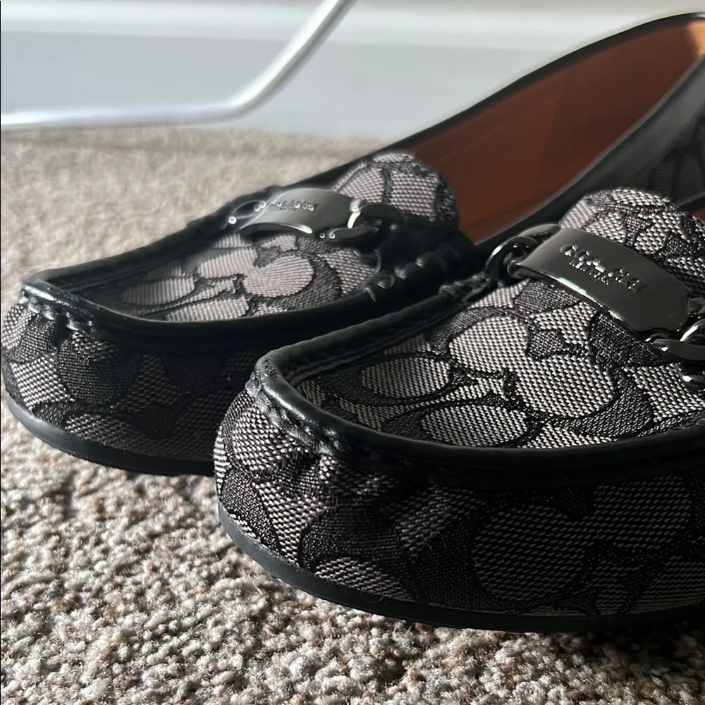 Coach Women's Black Signature Loafers - Picture 3 of 11